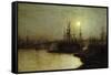 Night Toil, Billingsgate Wharf-John Atkinson Grimshaw-Framed Stretched Canvas