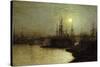 Night Toil, Billingsgate Wharf-John Atkinson Grimshaw-Stretched Canvas