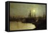 Night Toil, Billingsgate Wharf-John Atkinson Grimshaw-Framed Stretched Canvas