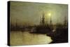 Night Toil, Billingsgate Wharf-John Atkinson Grimshaw-Stretched Canvas