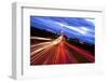 Night Traffic on a Busy City Highway in Toronto-elenathewise-Framed Photographic Print