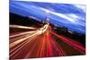 Night Traffic on a Busy City Highway in Toronto-elenathewise-Mounted Photographic Print