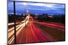 Night Traffic on a Busy City Highway in Toronto-elenathewise-Mounted Photographic Print