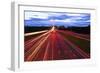 Night Traffic on a Busy City Highway in Toronto-elenathewise-Framed Photographic Print