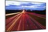 Night Traffic on a Busy City Highway in Toronto-elenathewise-Mounted Photographic Print