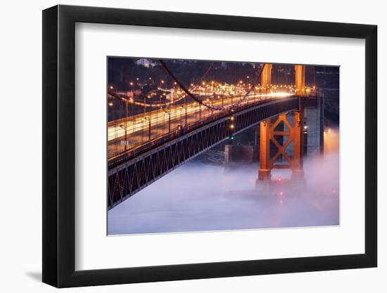 Night Travels Across Golden Gate Bridge, San Francisco California Travel-Vincent James-Framed Photographic Print