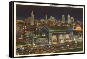 Night, Union Station, Kansas City, Missouri-null-Framed Stretched Canvas