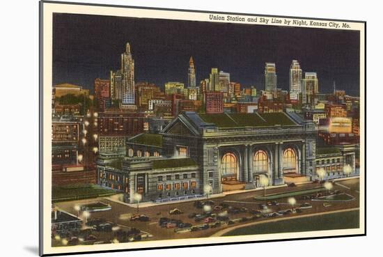 Night, Union Station, Kansas City, Missouri-null-Mounted Art Print