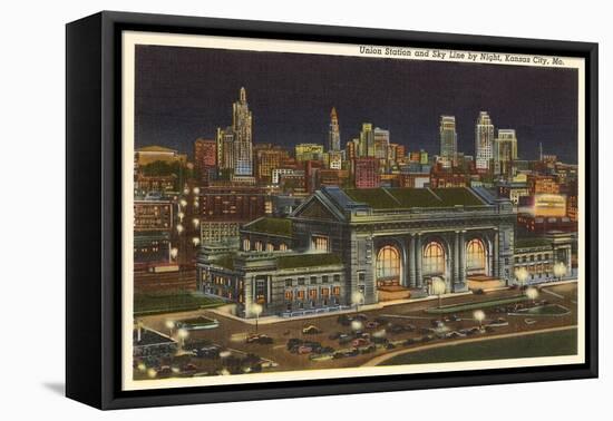 Night, Union Station, Kansas City, Missouri-null-Framed Stretched Canvas