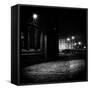 Night Urban Scene with Cobbled Street-Craig Roberts-Framed Stretched Canvas