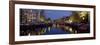 Night View Along Canal Amsterdam the Netherlands-null-Framed Photographic Print