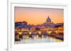 Night View At St. Peter'S Cathedral In Rome, Italy-sborisov-Framed Premium Photographic Print