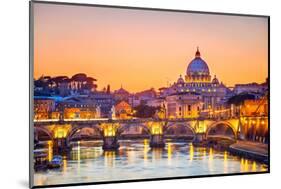 Night View At St. Peter'S Cathedral In Rome, Italy-sborisov-Mounted Photographic Print