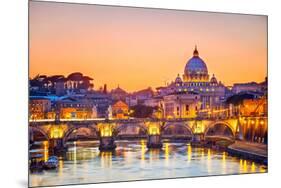 Night View At St. Peter'S Cathedral In Rome, Italy-sborisov-Mounted Photographic Print