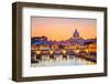 Night View at St. Peter's Cathedral in Rome, Italy-S Borisov-Framed Photographic Print