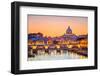 Night View at St. Peter's Cathedral in Rome, Italy-S Borisov-Framed Photographic Print