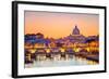Night View at St. Peter's Cathedral in Rome, Italy-S Borisov-Framed Photographic Print