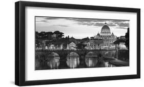 Night view at St. Peter's cathedral, Rome-null-Framed Giclee Print