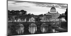 Night view at St. Peter's cathedral, Rome-null-Mounted Giclee Print