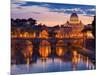 Night view at St. Peter's cathedral, Rome-null-Mounted Giclee Print