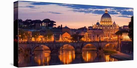 Night view at St. Peter's cathedral, Rome-null-Stretched Canvas