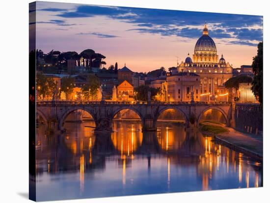 Night view at St. Peter's cathedral, Rome-null-Stretched Canvas