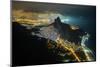 Night View from the Top of Pedra Da Gavea Mountain in Tijuca Forest National Park, Rio De Janeiro,-Vitor Marigo-Mounted Photographic Print