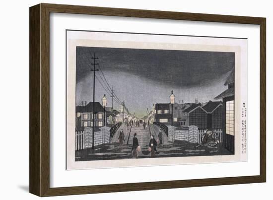 Night View, Nihonbashi, 1880-Hashiguchi Goyo-Framed Giclee Print