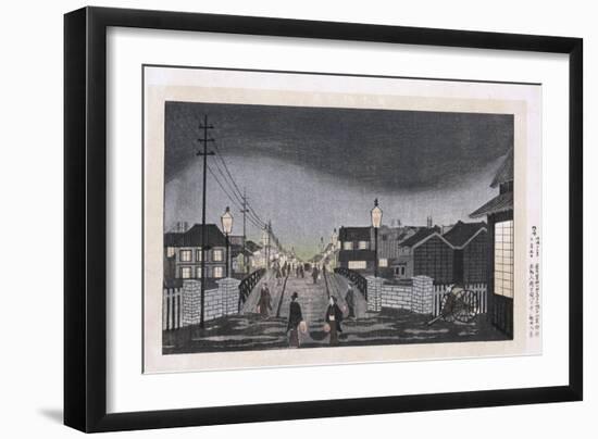 Night View, Nihonbashi, 1880-Hashiguchi Goyo-Framed Giclee Print