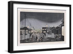 Night View, Nihonbashi-Ogura Ryuson-Framed Giclee Print