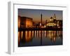 Night View of Albert Dock and the "Three Graces," Liverpool, United Kingdom-Glenn Beanland-Framed Photographic Print