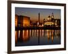 Night View of Albert Dock and the "Three Graces," Liverpool, United Kingdom-Glenn Beanland-Framed Photographic Print