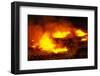 Night View of Boiling Lava from Volcanic Eruption-null-Framed Photographic Print