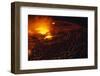 Night View of Boiling Lava from Volcanic Eruption-null-Framed Photographic Print