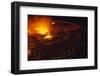 Night View of Boiling Lava from Volcanic Eruption-null-Framed Photographic Print