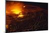 Night View of Boiling Lava from Volcanic Eruption-null-Mounted Photographic Print