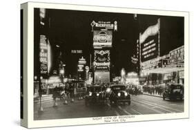 Night View of Broadway, New York City, Photo-null-Stretched Canvas