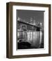 Night View of Brooklyn Bridge and Manhattan Skyline-Christopher Bliss-Framed Art Print