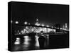 Night View Of Brooklyn Bridge-Bettmann-Stretched Canvas