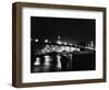 Night View Of Brooklyn Bridge-Bettmann-Framed Photographic Print