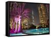 Night View of Burij Khalifa Tower, Dubai, United Arab Emirates, Middle East-Angelo Cavalli-Framed Stretched Canvas