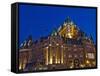 Night View of Chateau Frontenac Hotel, Quebec City, Canada-Keren Su-Framed Stretched Canvas