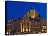 Night View of Chateau Frontenac Hotel, Quebec City, Canada-Keren Su-Stretched Canvas