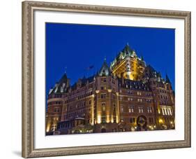 Night View of Chateau Frontenac Hotel, Quebec City, Canada-Keren Su-Framed Photographic Print