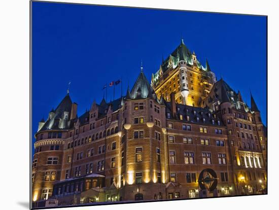 Night View of Chateau Frontenac Hotel, Quebec City, Canada-Keren Su-Mounted Photographic Print