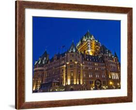 Night View of Chateau Frontenac Hotel, Quebec City, Canada-Keren Su-Framed Photographic Print