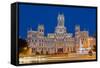 Night View of Cibeles Palace, Plaza De Cibeles, Madrid, Comunidad De Madrid, Spain-Stefano Politi Markovina-Framed Stretched Canvas