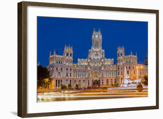 Night View of Cibeles Palace, Plaza De Cibeles, Madrid, Comunidad De Madrid, Spain-Stefano Politi Markovina-Framed Photographic Print