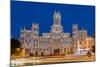 Night View of Cibeles Palace, Plaza De Cibeles, Madrid, Comunidad De Madrid, Spain-Stefano Politi Markovina-Mounted Photographic Print