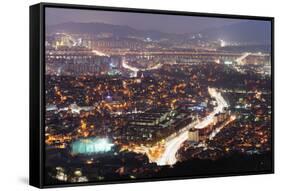 Night View of City, Seoul, South Korea, Asia-Christian-Framed Stretched Canvas